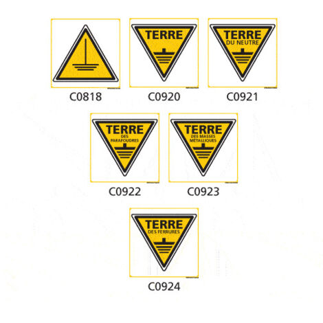 Panneau et Pictogramme de Signalisation danger électrique - C0818 - 450 x 450  mm
