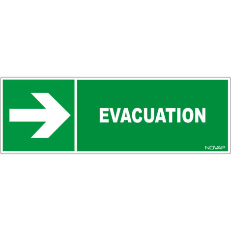 Panneau Evacuation flèche droite - Rigide 450x150mm - 4030913