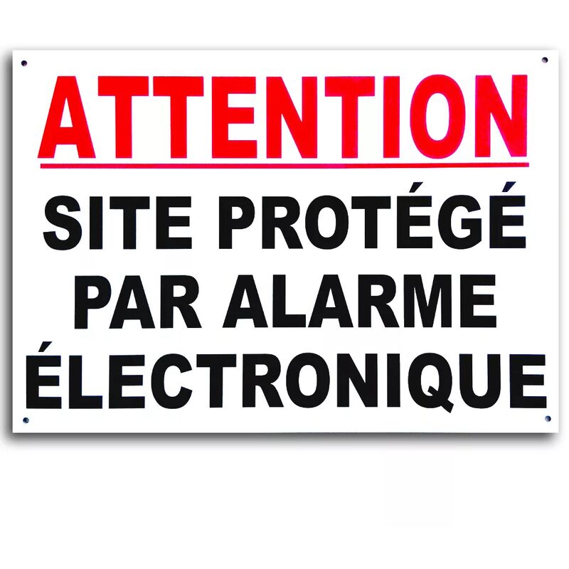 Ultra Secure - Grand panneau extérieur 3 mm 'attention site protégé par alarme électronique' - Aluminium composite dibond (format A3)