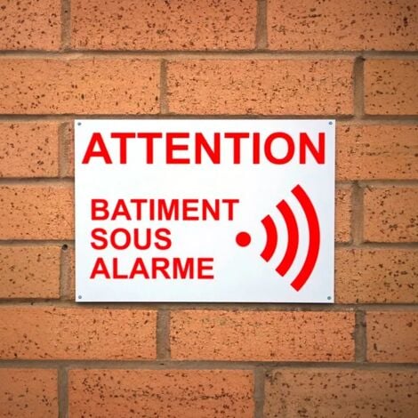 Panneau extérieur 'ATTENTION BÂTIMENT SOUS ALARME' - plastique rigide (format A4)