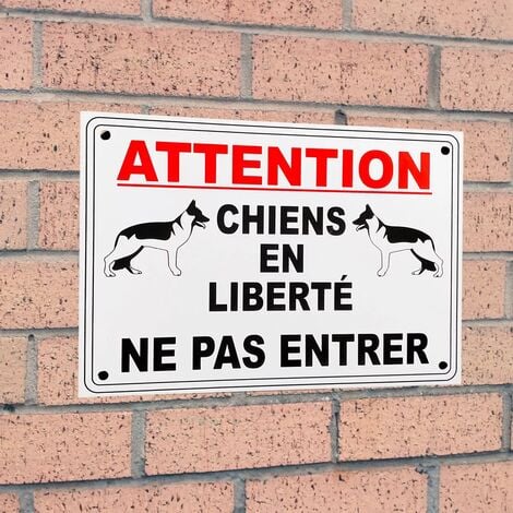 Panneau d'avertissement Chien Mechant - Je Monte La Garde - Plaque attention  au chien - Panneau de sécurité rigide et rond - Diamètre 240 mm - Plastique  PVC de 1 mm : : Bricolage