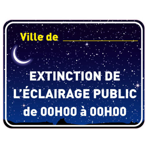 Panneau EXTINCTION DE L'ECLAIRAGE PUBLIC (EP007)