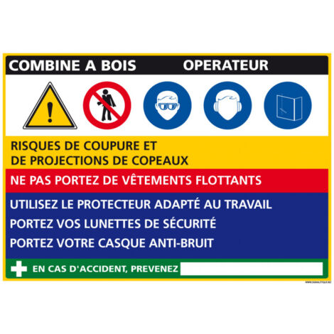 Panneau Fiche de Poste Combine à Bois (C1096) - Adhésif - 300 x 210 mm