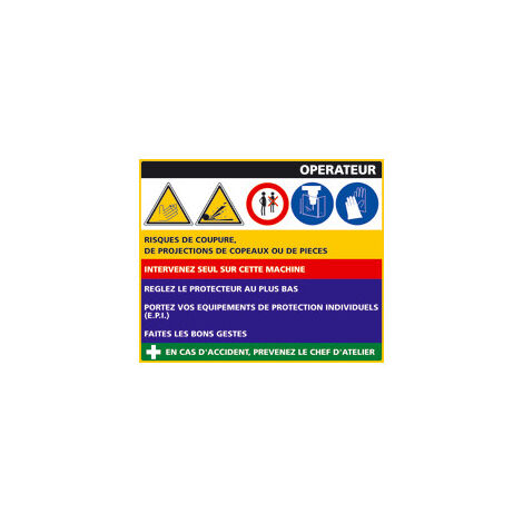 Panneau Fiche de Poste Convoyeur à Plateaux (C0800) - Adhésif - 300 x 210 mm