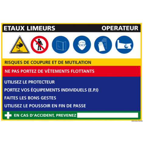 Panneau Fiche de Poste Etaux Limeurs (C1102) - Aluminium 2 mm - 300 x 210 mm
