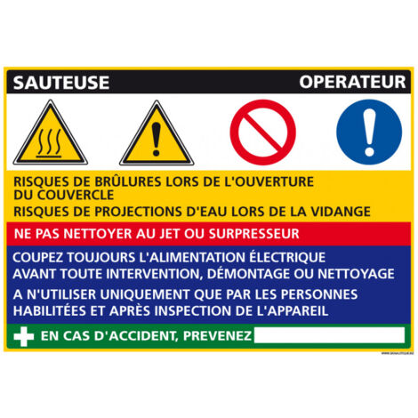 Panneau Fiche de Poste Sauteuse (C1091) - Aluminium 2 mm - 300 x 210 mm