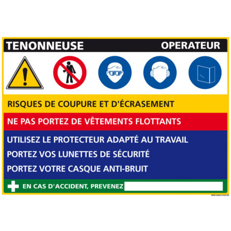 Panneau Fiche de Poste Tononneuse (C1127) - Aluminium 2 mm - 300 x 210 mm