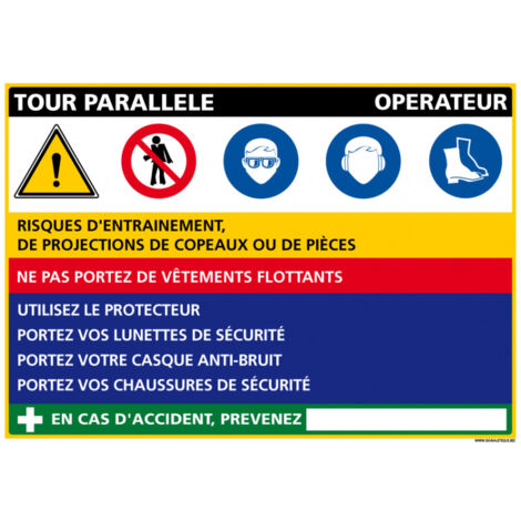 Panneau Fiche de Poste Tour Parallèle (C1131) - Adhésif - 300 x 210 mm