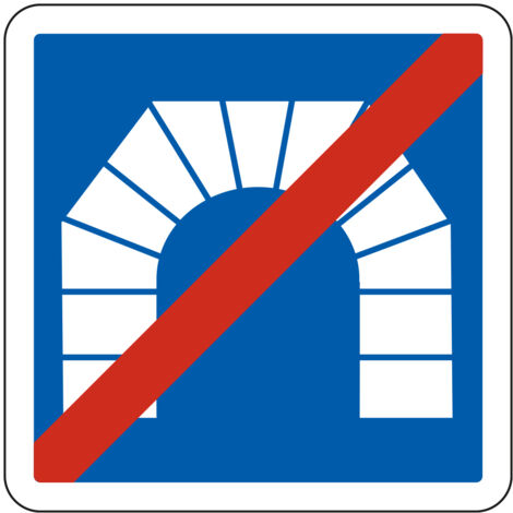 Panneau Fin d’Indication C112 – Fin de tunnel – Carré Classe 1 350 mm – Gamme ECOLIGN