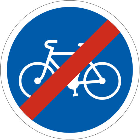 Panneau Fin d’Obligation B40 - Obligation fin de piste ou bande obligatoire pour cycle - Gamme ECOLIGN - Classe 1 450 mm