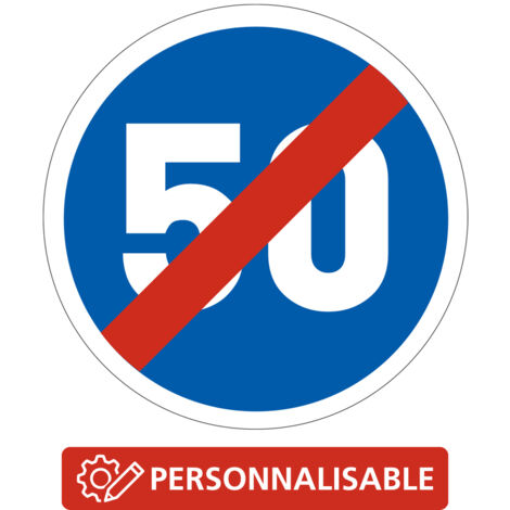 Panneau Fin d’Obligation B43 - Obligation fin de vitesse minimale obligatoire personnalisé - Gamme ECOLIGN - Classe 1 450 mm