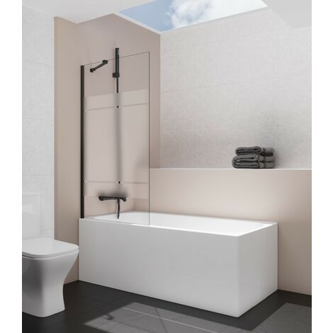 Panneau fixe baignoire FIX BLACK 8 mm Mesure: 150x85 cm, Décoré: Frost Plus