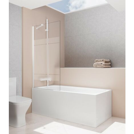 Panneau fixe baignoire FIX WHITE 8 mm Mesure: 150x85 cm, Décoré: Frost Plus