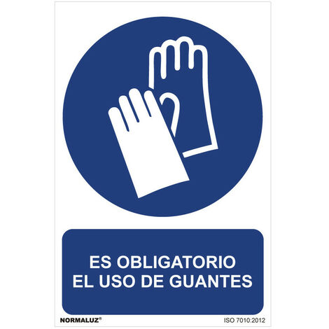 Panneau Gants Obligatoires Bilingue Signalétique Sécurité Bilingue Fr/es - Normaluz