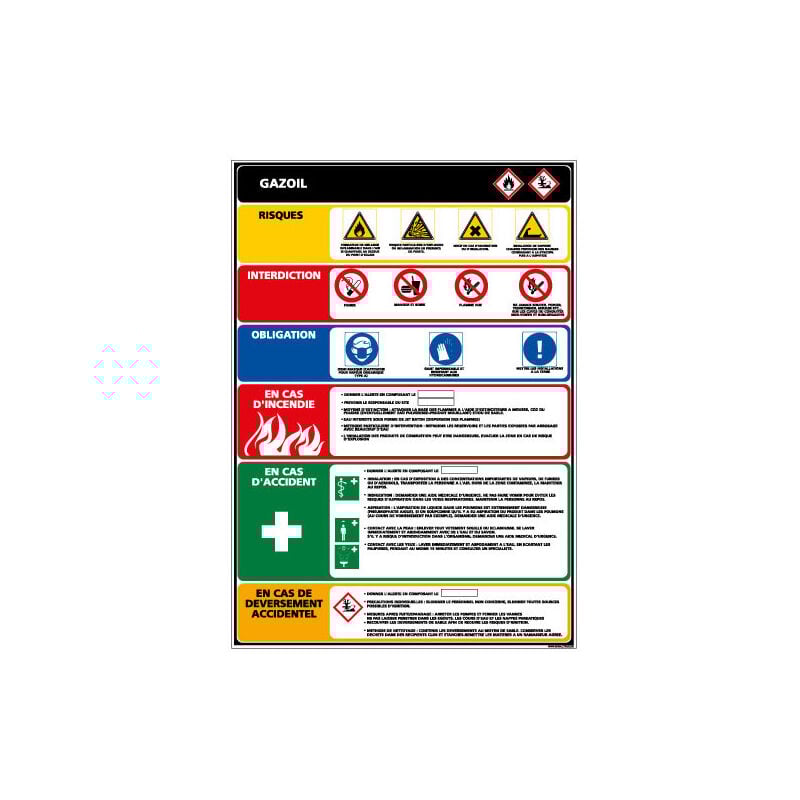 Signaletique.biz France - Panneau gazoil (C0839) - Plastique pvc 1,5 mm - 300 x 420 mm