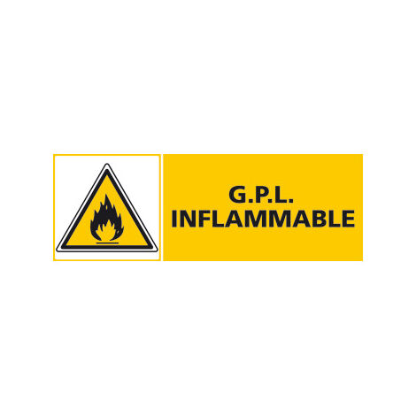 Panneau G.P.L INFLAMMABLE (C0405) - Adhésif - 980 x 350 mm