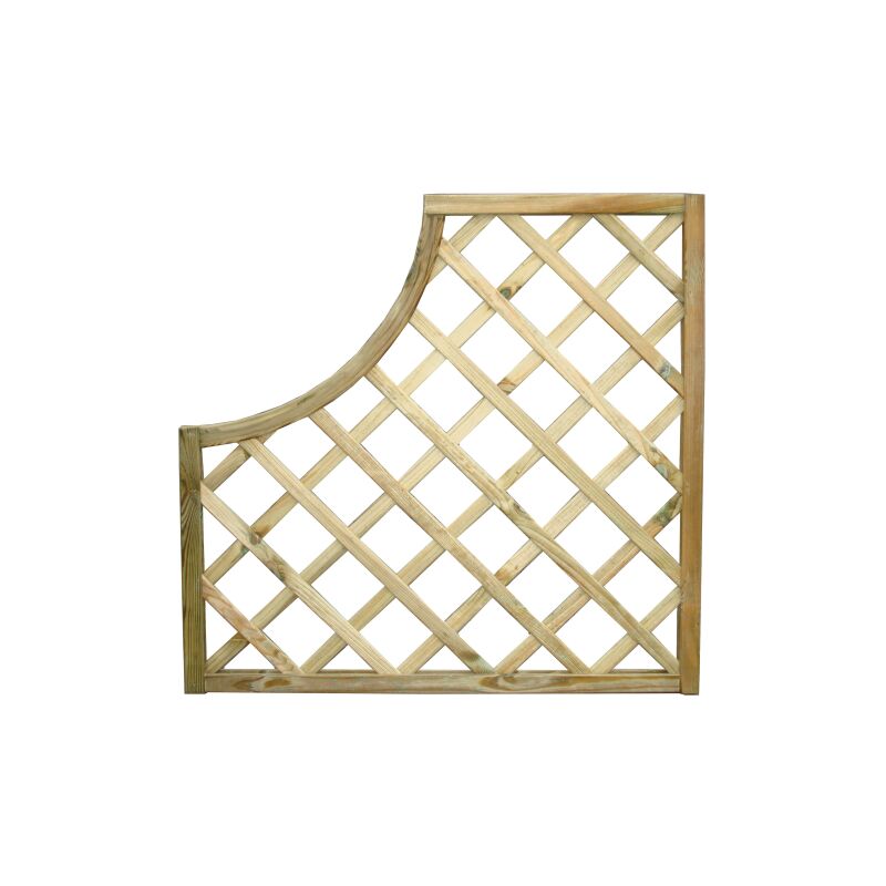 I Giardini Del Re - Panneau grillage' faconne' en bois de pin impre'gne' 90x90 cm pour terrasse de jardin