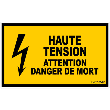 Panneau Haute tension attention danger de mort - Rigide 330x200mm - 4161297