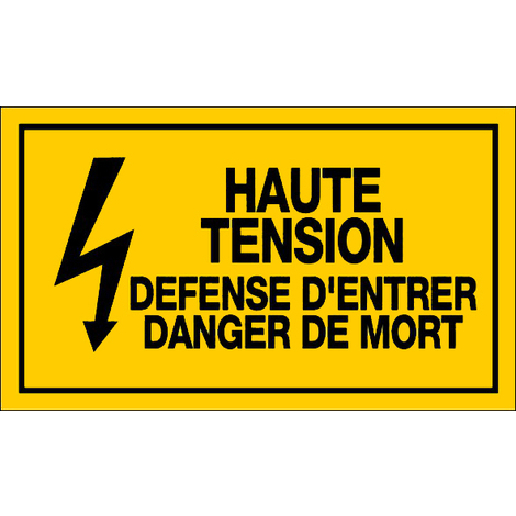 Panneau Haute tension défense d'entrer danger de mort - Rigide 330x200mm - 4161259