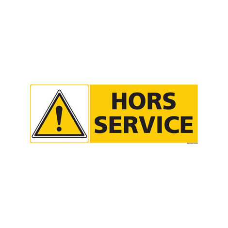 Panneau HORS SERVICE (C0410) - Adhésif - 210 x 75 mm