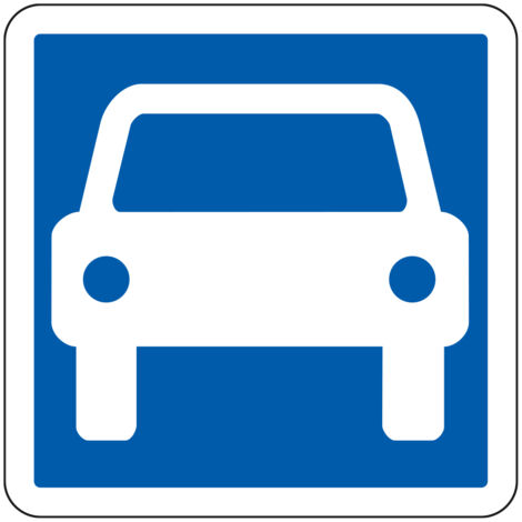 Panneau Indication C107 – Route à accès réglementé – Carré Classe 1 500 mm – Gamme ECOLIGN