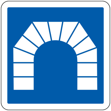 Panneau Indication C111 – Tunnel – Carré Classe 1 500 mm – Gamme ECOLIGN