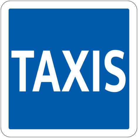 Panneau Indication C5 – Stationnement taxis – Carré Classe 1 350 mm – Gamme ECOLIGN