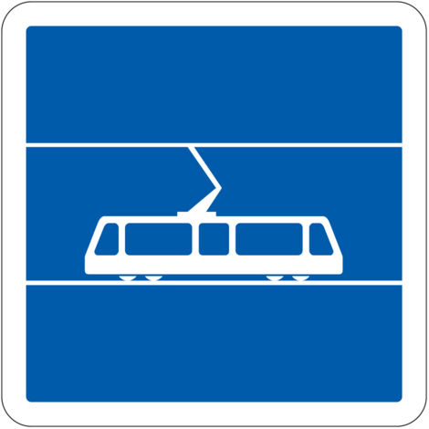 Panneau Indication C7 – Arrêt tramway – Carré Classe 1 350 mm – Gamme ECOLIGN