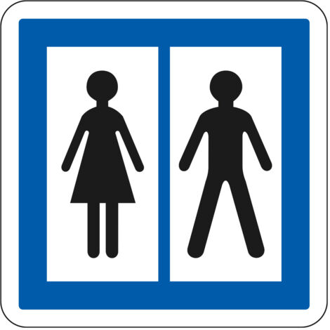Panneau Indication CE12 – Toilettes ouvertes au public – Gamme ECOLIGN – Classe 1 – 350 mm