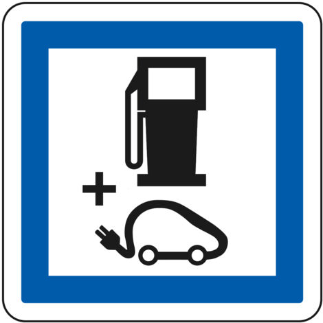 Panneau Indication CE15g – Carburant et recharge véhicules électriques – Gamme ECOLIGN – Classe 1 – 350 mm