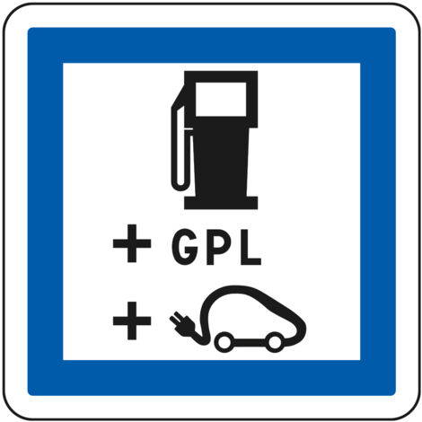 Panneau Indication CE15h – Carburant, GPL et recharge véhicules électriques – Gamme ECOLIGN – Classe 1 – 350 mm