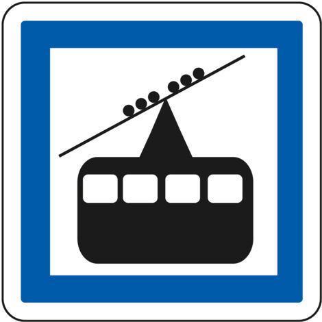 Panneau Indication CE20a – Gare de téléphérique – Gamme ECOLIGN – Classe 1 – 350 mm