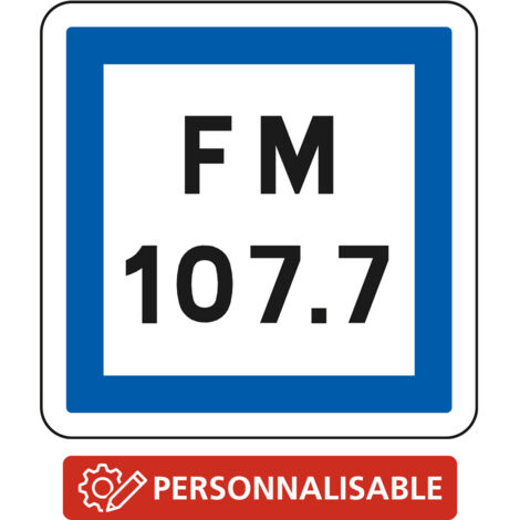 Panneau Indication CE22 – Fréquence radio circulation routière (personnalisable) – Gamme ECOLIGN – Classe 1 – 350 mm