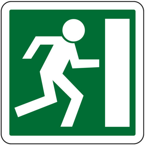 Panneau Indication CE30a – Issue de secours vers la droite – Gamme ECOLIGN – Classe 1 – 500 mm