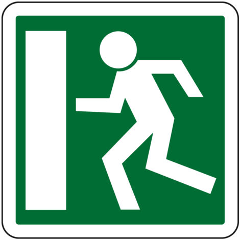 Panneau Indication CE30b – Issue de secours vers la gauche – Gamme ECOLIGN – Classe 1 – 500 mm