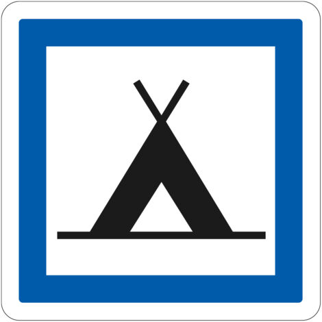 Panneau Indication CE4a – Camping pour tentes – Gamme ECOLIGN – Classe 1 – 350 mm