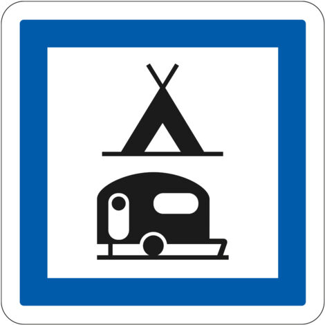 Panneau Indication CE4c – Camping tentes et caravanes – Gamme ECOLIGN – Classe 1 – 500 mm