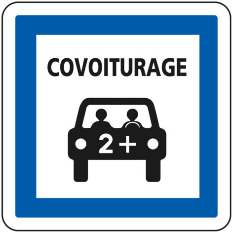 Panneau Indication CE52 – Aire ou parking de covoiturage – Gamme ECOLIGN – Classe 1 – 500 mm