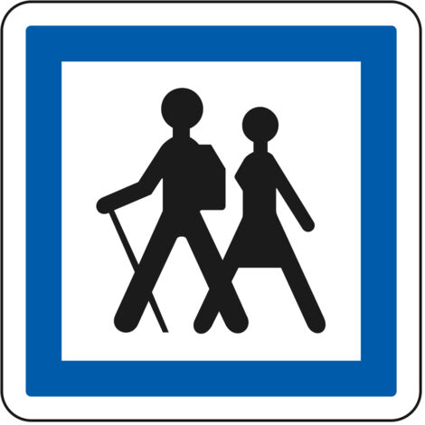 Panneau Indication CE6a – Départ itinéraire pédestre – Gamme ECOLIGN – Classe 1 – 350 mm