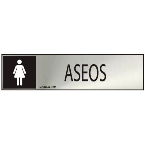 Panneau Informatif ''ASEOS''  Femme (INOX Adhesif 0.8mm) 5x20cm
