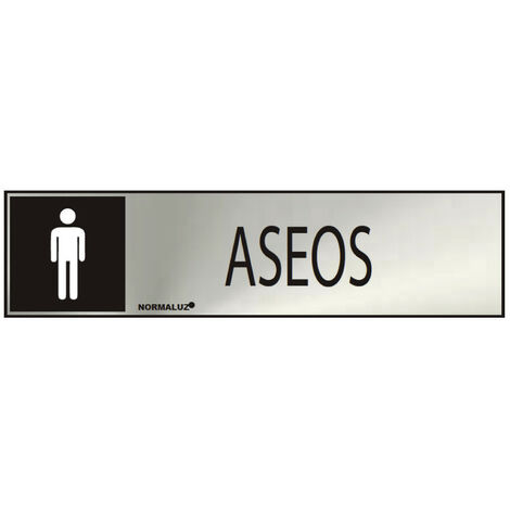 Panneau Informatif ''aseos''  Homme (inox Adhesif 0.8mm) 5x20cm