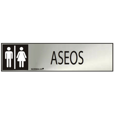 Panneau Informatif ''aseos''  Mixte (inox Adhesif 0.8mm) 5x20cm