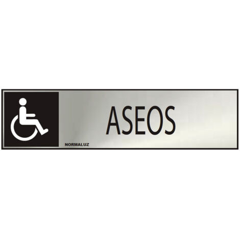 Panneau Informatif ''ASEOS'' Mobilité Réduite (INOX Adhesif 0.8mm) 5x20cm