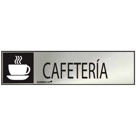 Panneau Informatif ''cafeteria'' (inox Adhesif 0.8mm) 5x20cm