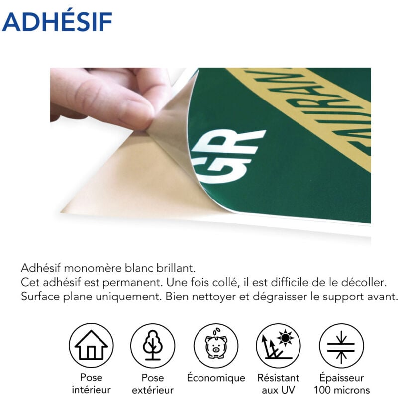 Panneau Information Bâtiment sous Vidéo Surveillance - Signalisation Sécurité - Adhésif - 450 x 630 mm