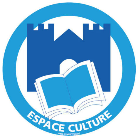 PANNEAU INFORMATION ESPACE CULTURE SPECIAL MONTAGNE (H0385) - Adhésif - Diamètre 125 mm