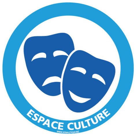 PANNEAU INFORMATION ESPACE CULTUREL SPECIAL MONTAGNE (H0386) - Adhésif - Diamètre 125 mm
