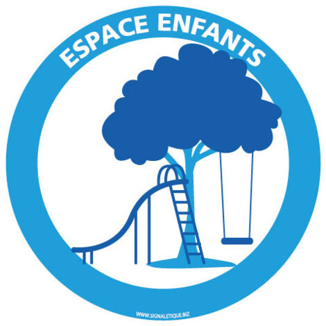 PANNEAU INFORMATION ESPACE ENFANT (H0389) - Aluminium 2 mm - Diamètre 450 mm