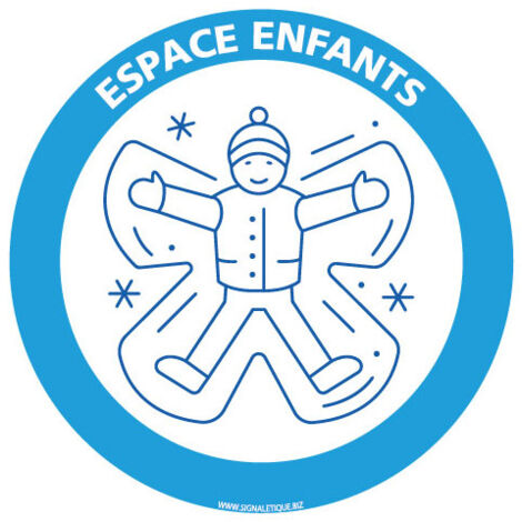 PANNEAU INFORMATION ESPACE ENFANT SPECIAL HIVER (H0391) - Adhésif - Diamètre 125 mm