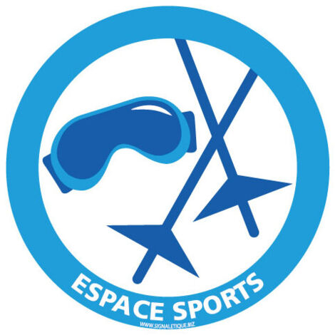 PANNEAU INFORMATION ESPACE SPORTS (H0415) - Adhésif - Diamètre 125 mm
